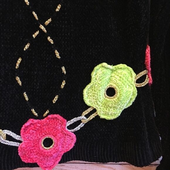 VINTAGE BEREK2 CHENILLE SWEATER IN BLACK‎ - Picture 4 of 7